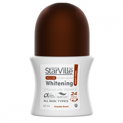 STARVILLE WHITENING ROLL ON ANTIPERSPIRANT ORIENT PEARL WITH VITAMIN E FOR ALL SKIN TYPES 24 HOURS 60 ML